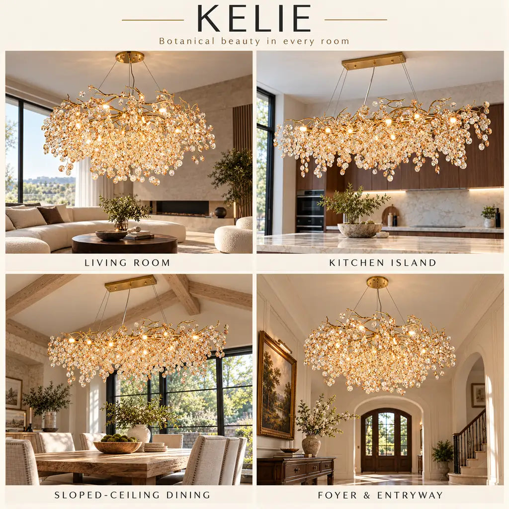 Kelie Art Deco Crystal Chandelier Modern Chandelier