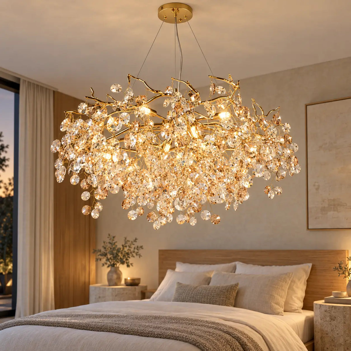 Kelie Art Deco Crystal Chandelier Modern Chandelier