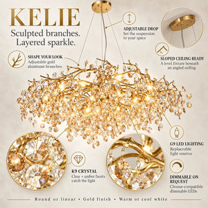 Kelie Art Deco Crystal Chandelier Modern Chandelier