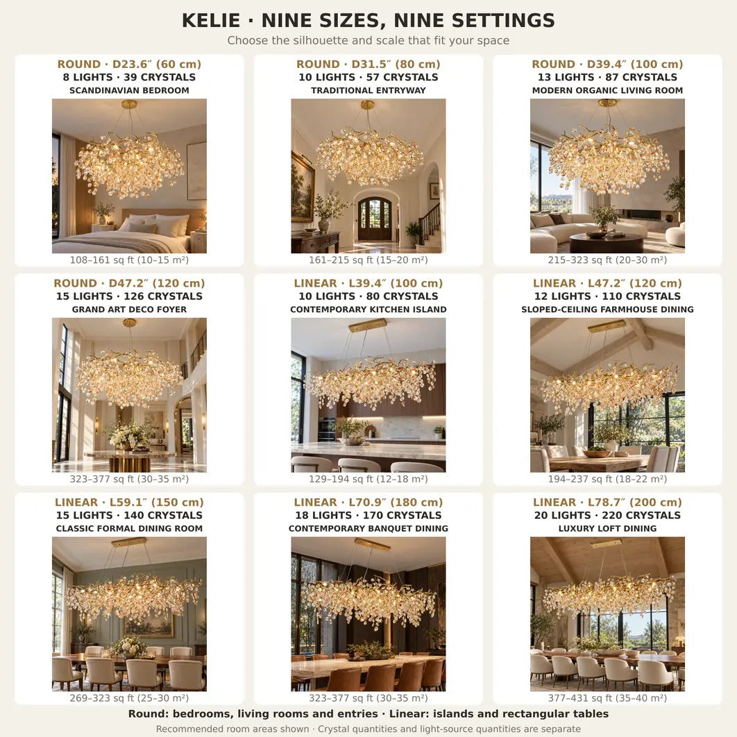Kelie Art Deco Crystal Chandelier Modern Chandelier