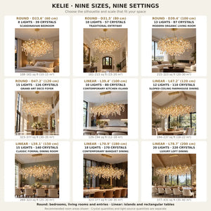 Kelie Art Deco Crystal Chandelier Modern Chandelier
