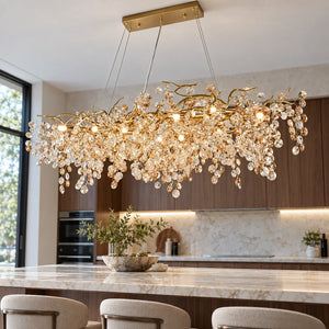 Kelie Art Deco Crystal Chandelier L39.4" (100 cm) / Warm Light 2700K Modern Chandelier
