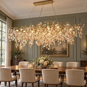 Kelie Art Deco Crystal Chandelier L78.7" (200 cm) / Warm Light 2700K Modern Chandelier