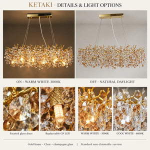 Ketaki Linear Crystal Chandelier Modern Chandelier