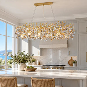 Ketaki Linear Crystal Chandelier Modern Chandelier