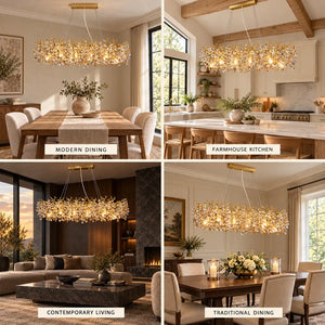 Ketaki Linear Crystal Chandelier Modern Chandelier