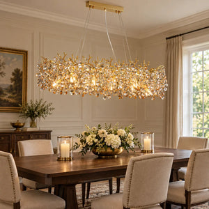 Ketaki Linear Crystal Chandelier 59.06" (150cm) / Warm White 3000K Modern Chandelier