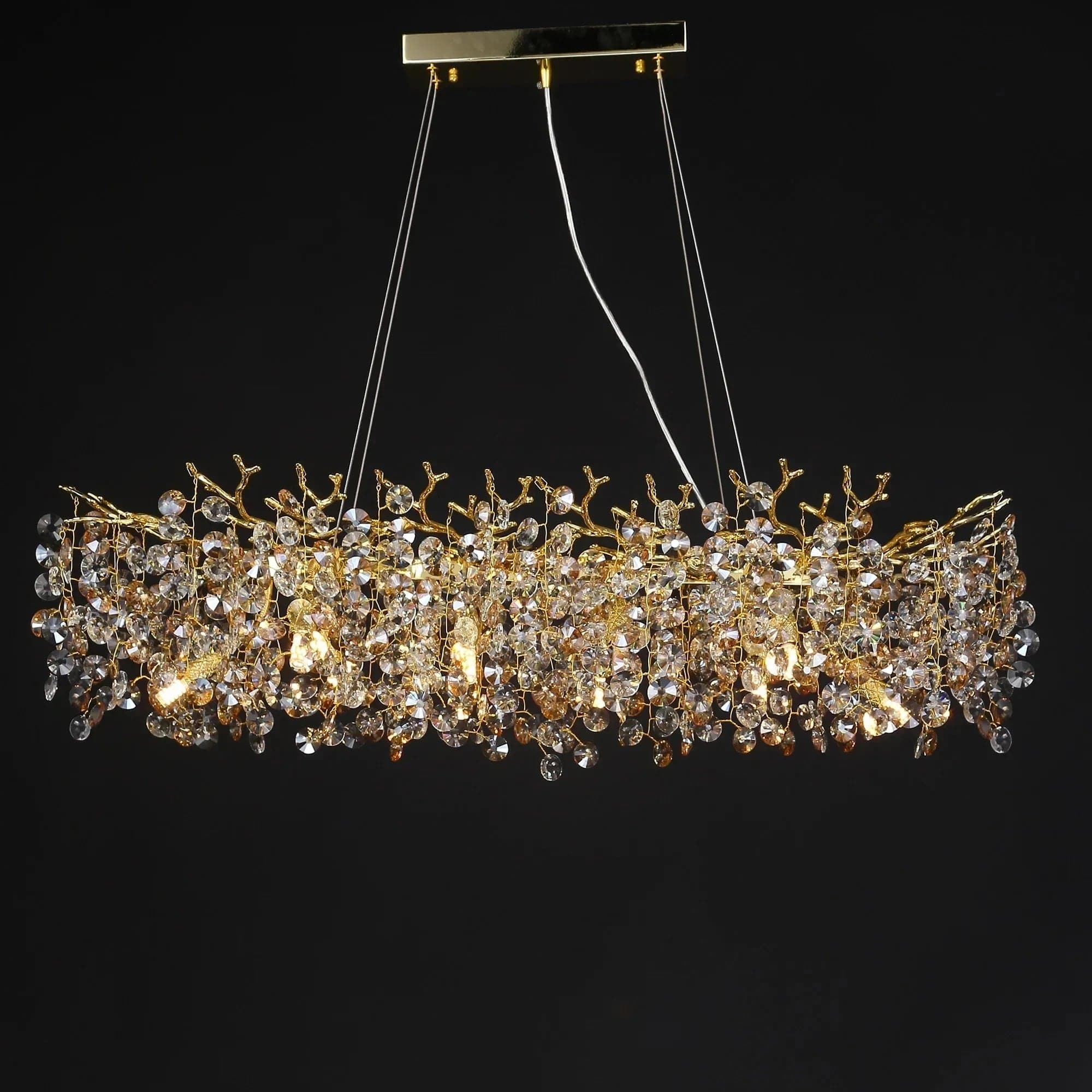 Ketaki Linear Glass Chandelier Modern Chandelier