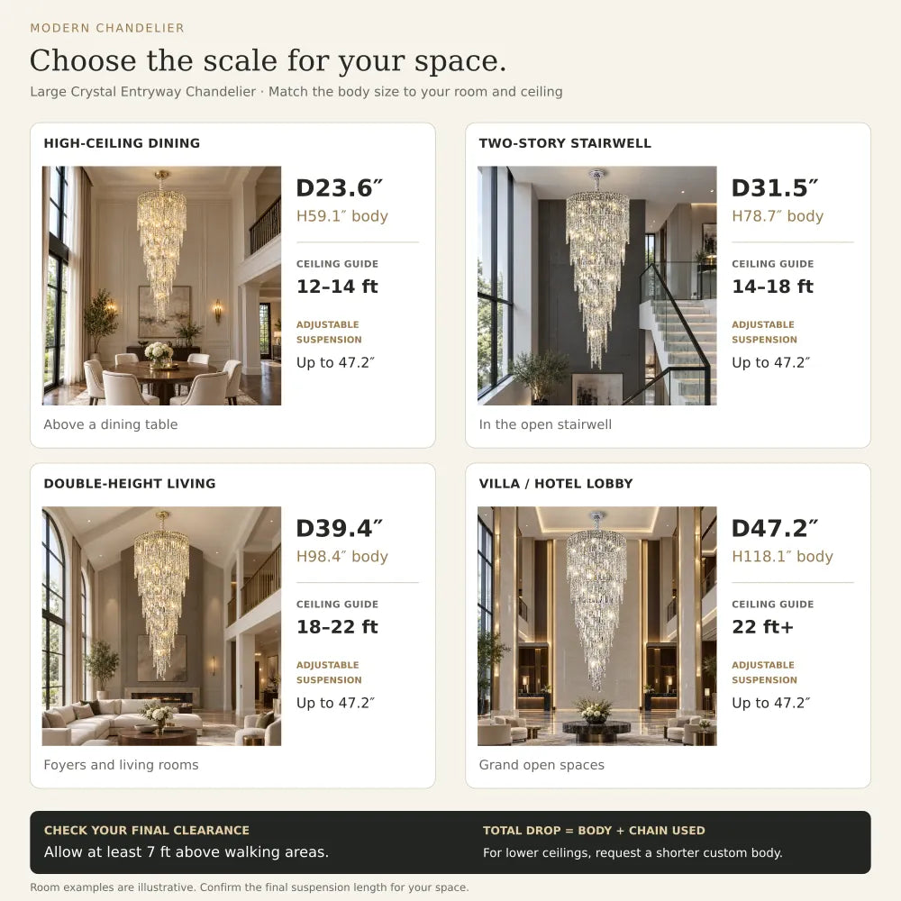 Large Crystal Entryway Chandelier Modern Chandelier