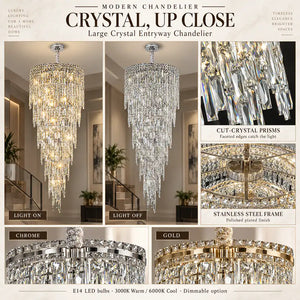 Large Crystal Entryway Chandelier Modern Chandelier