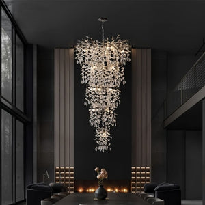 Laya Crystal Chandelier for High Ceiling Modern Chandelier