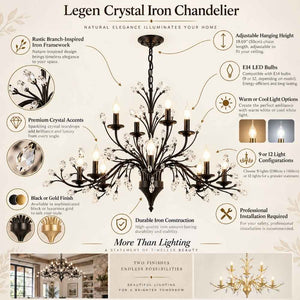 Legen Crystal Iron Chandelier Modern Chandelier