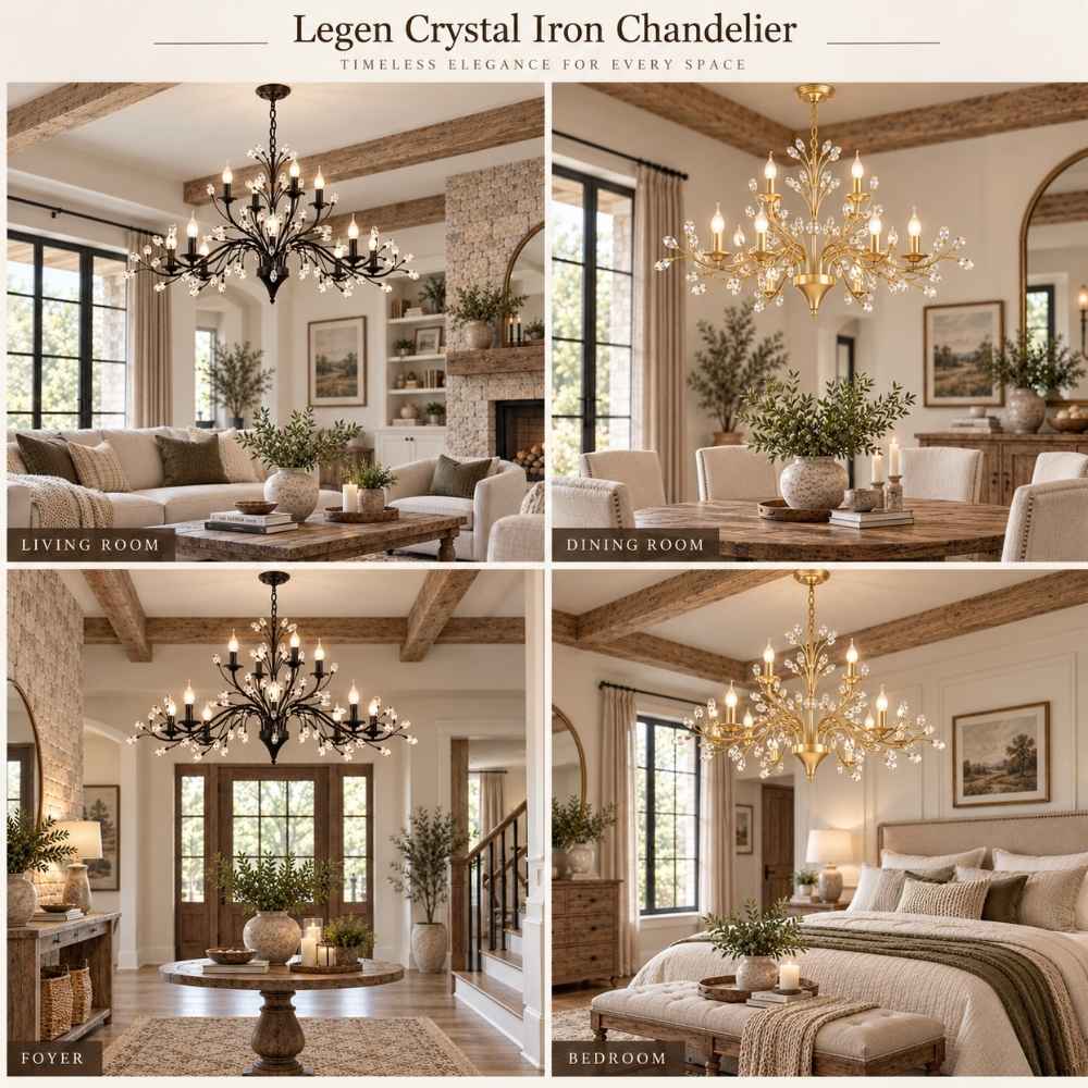 Legen Crystal Iron Chandelier Modern Chandelier