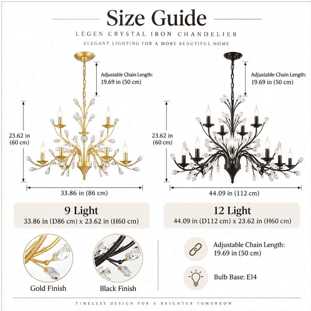Legen Crystal Iron Chandelier Modern Chandelier