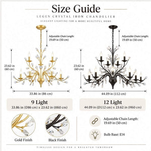 Legen Crystal Iron Chandelier Modern Chandelier