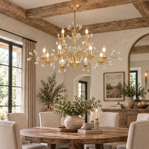 Legen Crystal Iron Chandelier Gold / 9 / Warm Light 2700K Modern Chandelier