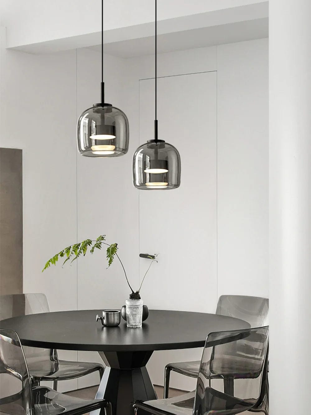 Lindy Globe Glass Pendant Light Small / Smoke Grey Modern Chandelier