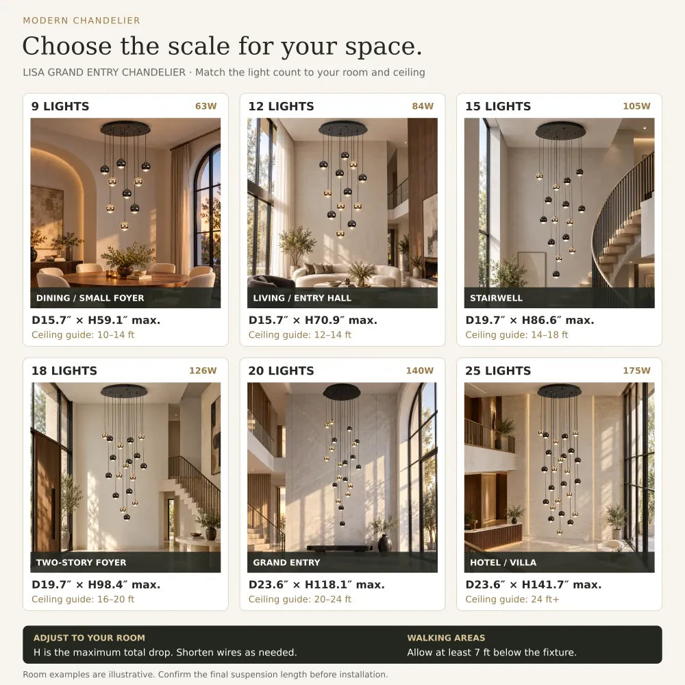Lisa Grand Entry Chandelier Modern Chandelier
