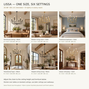 Lissa Rustic Iron Chandelier Modern Chandelier
