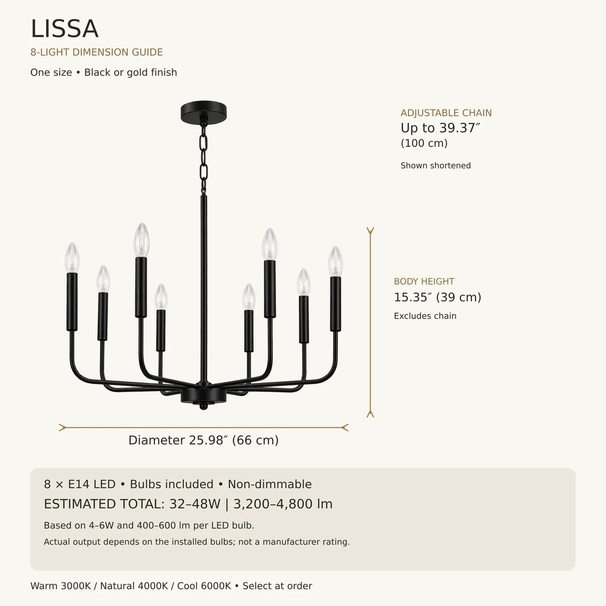 Lissa Rustic Iron Chandelier Modern Chandelier