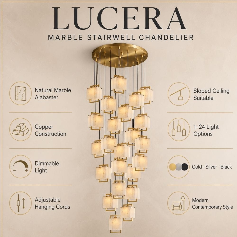 Lucera Marble Stairwell Chandelier Modern Chandelier
