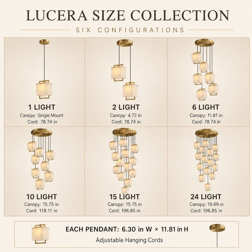 Lucera Marble Stairwell Chandelier Modern Chandelier