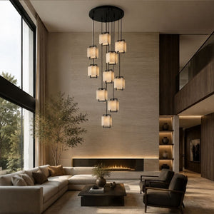 Lucera Marble Stairwell Chandelier Black / 1 / Warm Light 2700K Modern Chandelier
