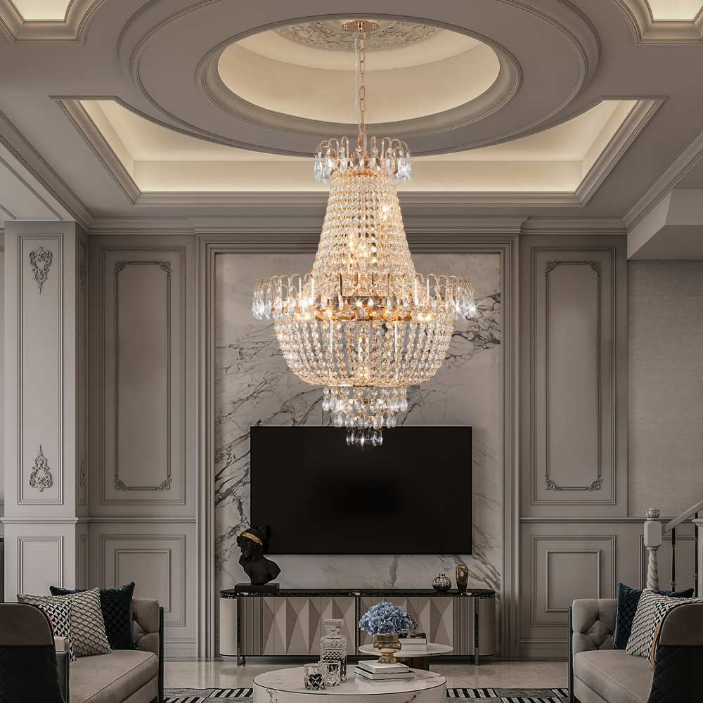 Lumi Gold Unique Crystal Chandelier Modern Chandelier