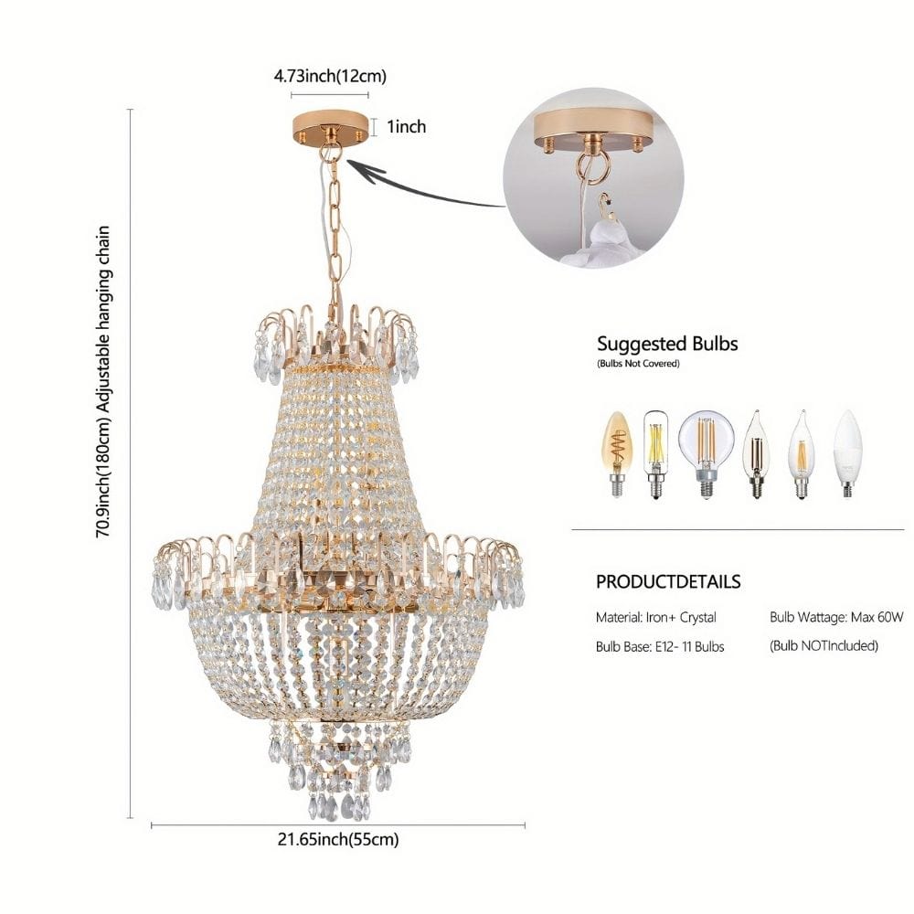 Lumi Gold Unique Crystal Chandelier Modern Chandelier