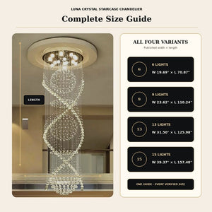 Luna Crystal Staircase Chandelier Modern Chandelier