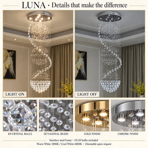 Luna Crystal Staircase Chandelier Modern Chandelier