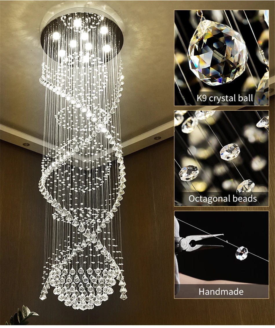 Luna Crystal Staircase Chandelier Modern Chandelier