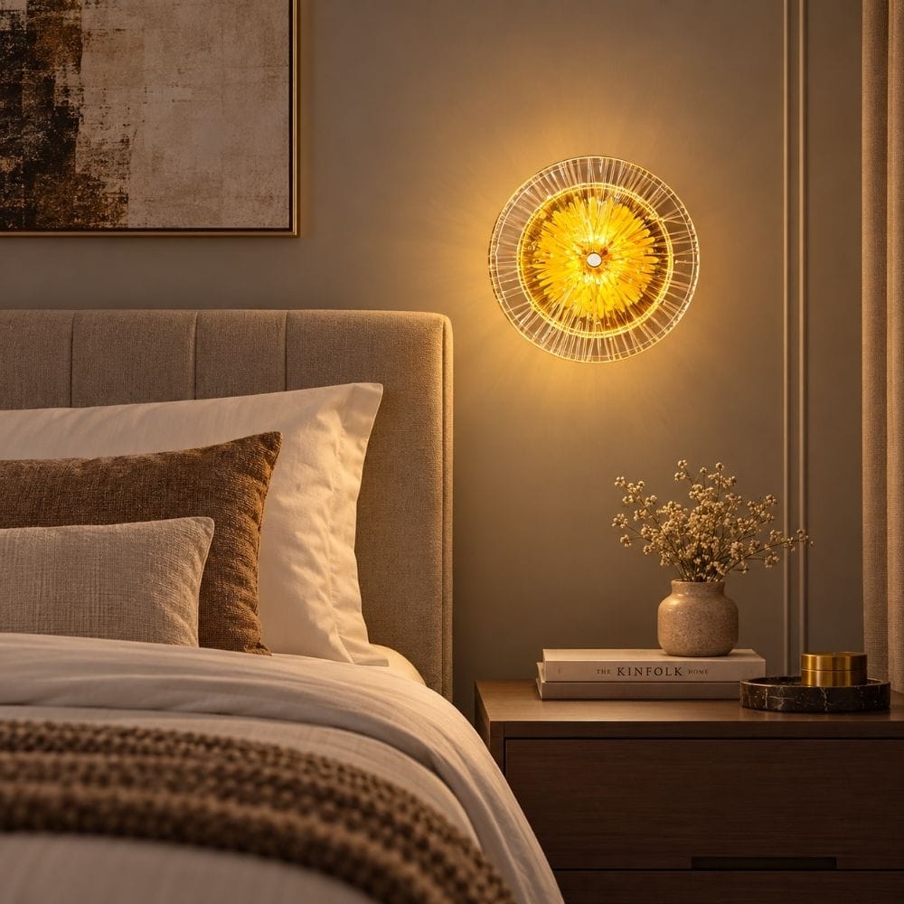 Lunara Modern Glass Disc Wall Sconce 1 / Warm Light 3000K Modern Chandelier