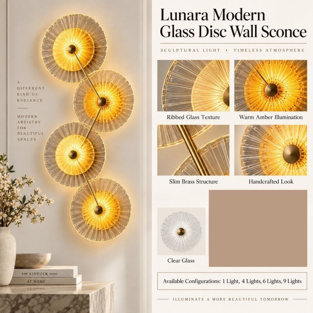Lunara Modern Glass Disc Wall Sconce Modern Chandelier