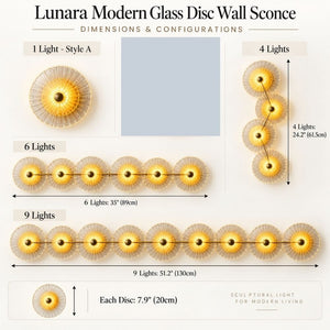 Lunara Modern Glass Disc Wall Sconce Modern Chandelier