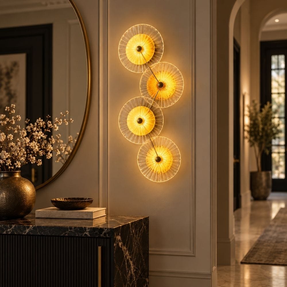 Lunara Modern Glass Disc Wall Sconce 4 / Warm Light 3000K Modern Chandelier