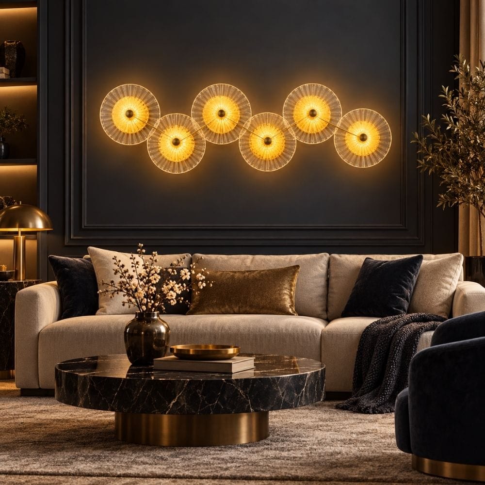 Lunara Modern Glass Disc Wall Sconce 6 / Warm Light 3000K Modern Chandelier