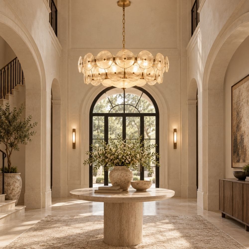 Lunessa Modern Glass Disc Chandelier Modern Chandelier