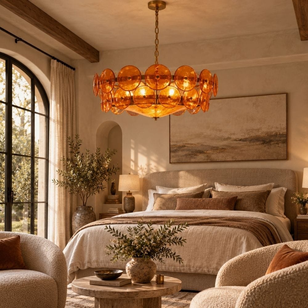 Lunessa Modern Glass Disc Chandelier Modern Chandelier