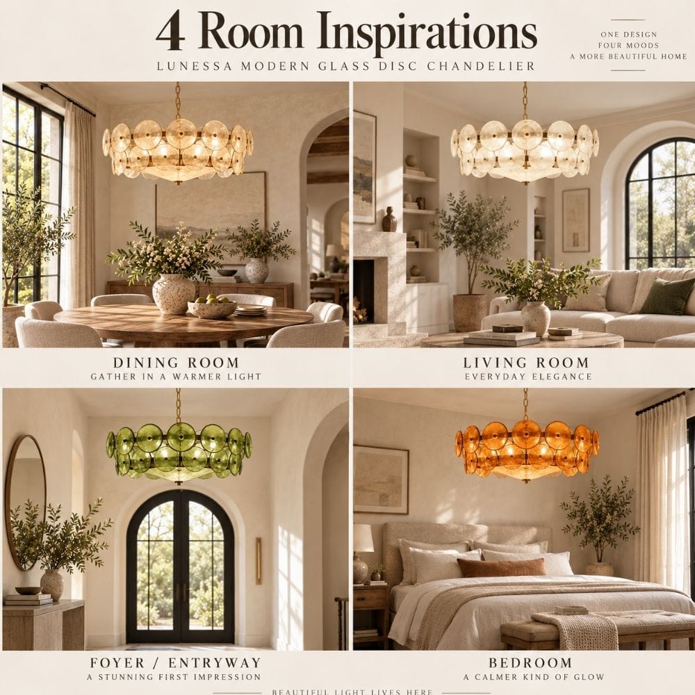 Lunessa Modern Glass Disc Chandelier Modern Chandelier