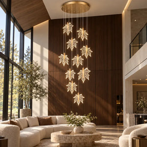 Luxury Led Staircase Chandelier 12 / Warm White 2700K Modern Chandelier