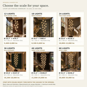 Luxury Led Staircase Chandelier Modern Chandelier