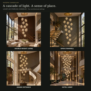 Luxury Led Staircase Chandelier Modern Chandelier