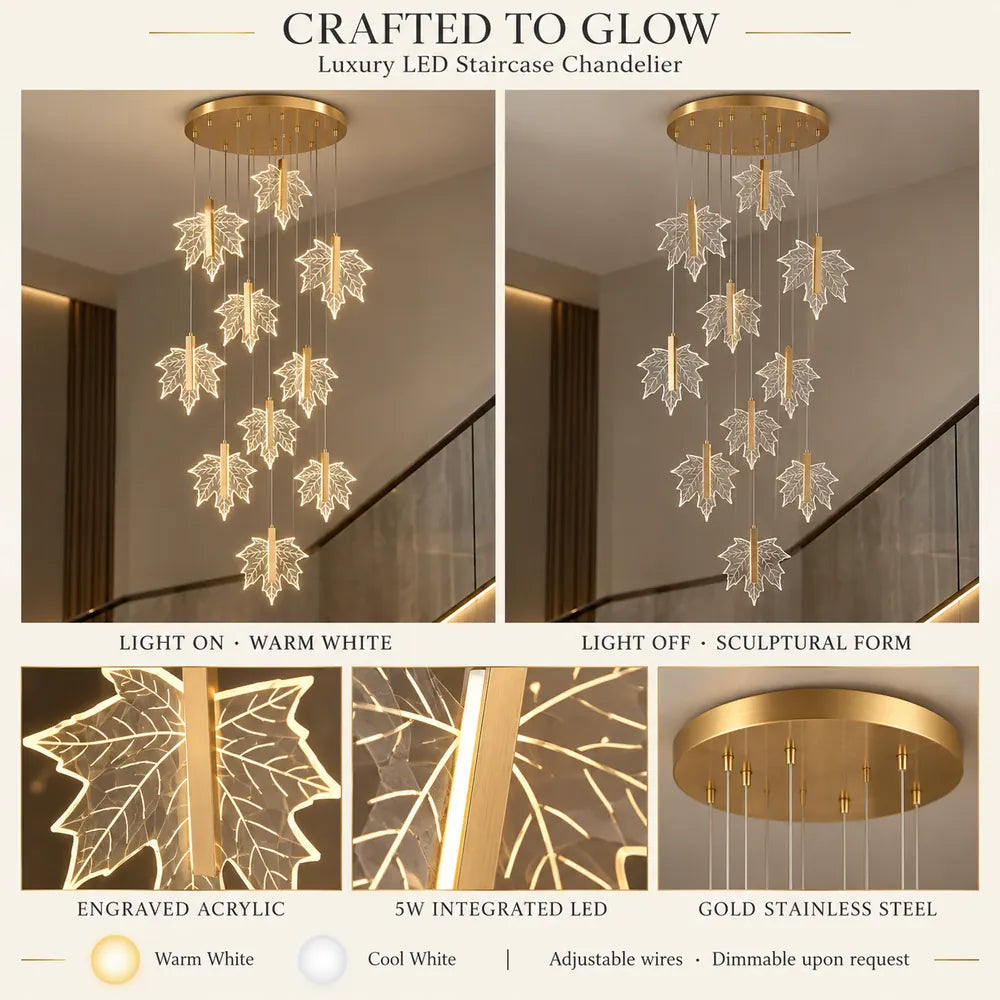 Luxury Led Staircase Chandelier Modern Chandelier