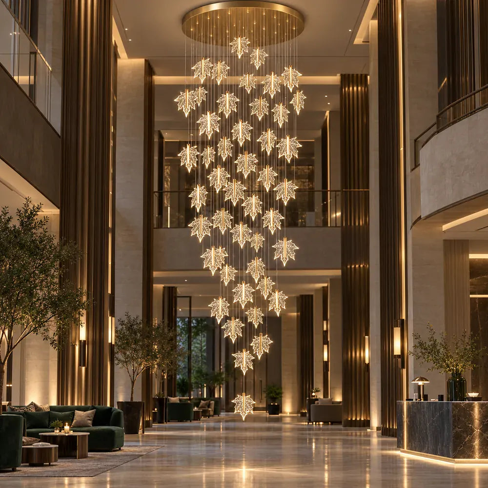 Luxury Led Staircase Chandelier 68 / Warm White 2700K Modern Chandelier