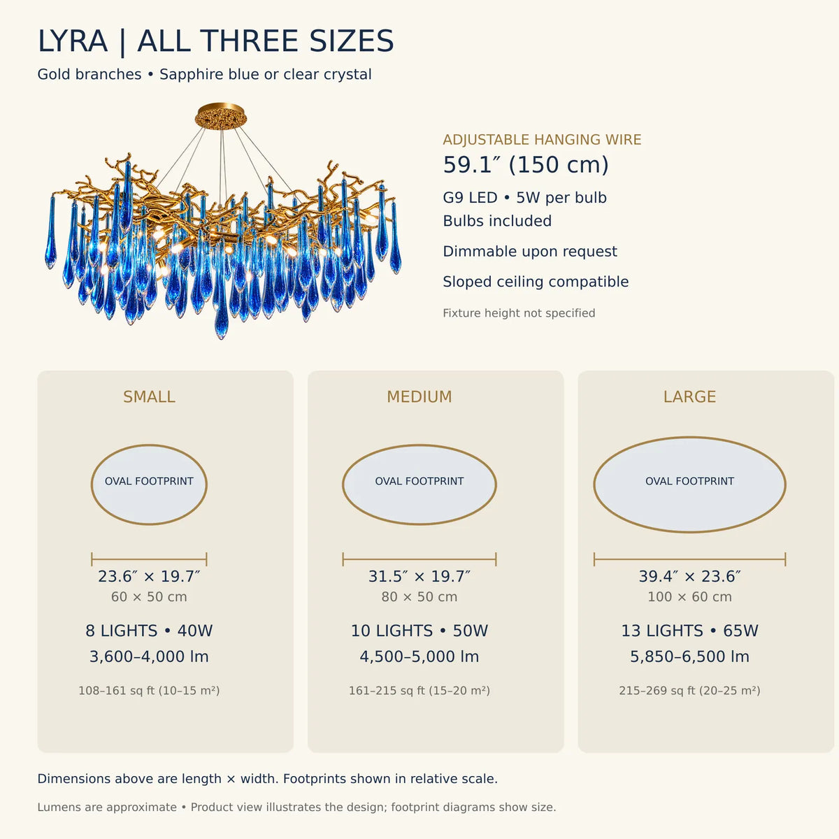 Lyra Crystal Branch Chandelier Modern Chandelier