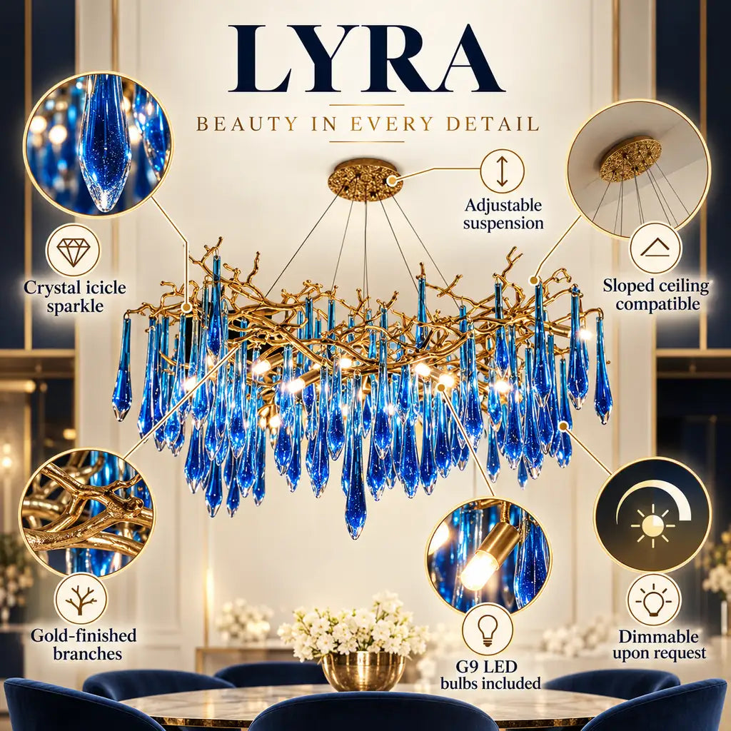 Lyra Crystal Branch Chandelier Modern Chandelier