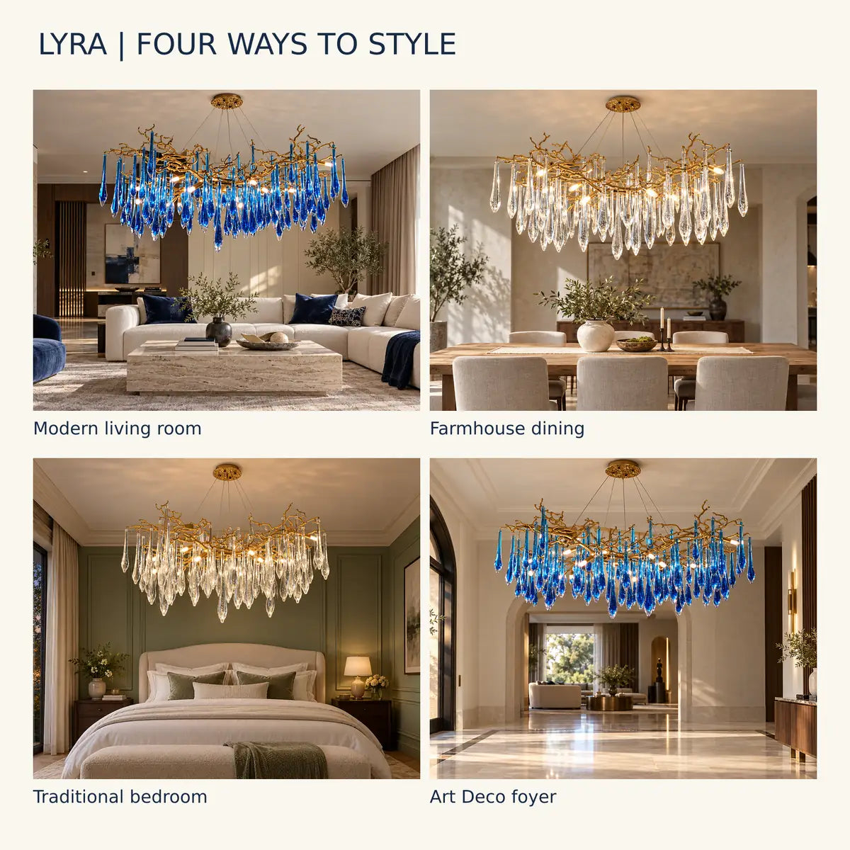 Lyra Crystal Branch Chandelier Modern Chandelier