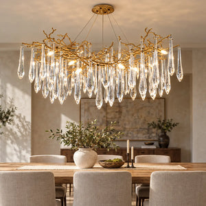 Lyra Crystal Branch Chandelier Clear / 23.62" (60 cm) / Warm White 3000K Modern Chandelier
