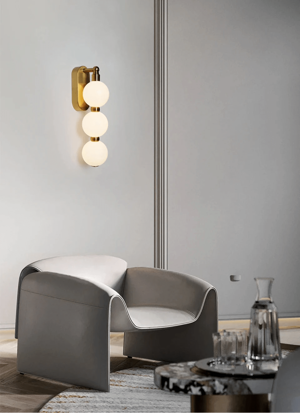 Lyric White Ball Wall Light Modern Chandelier